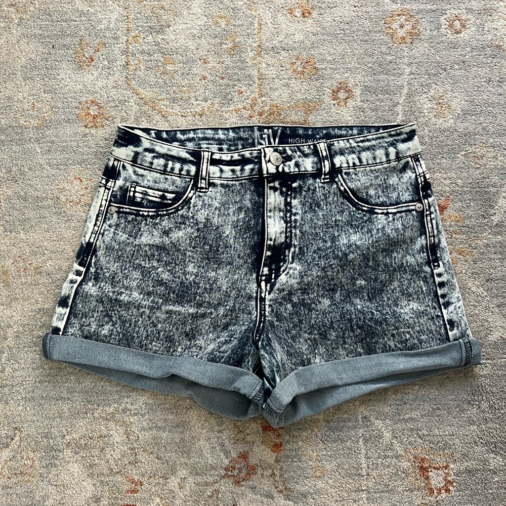 dELiA*s High-Waisted Acid Wash Jean Shorts